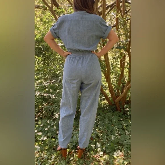 Vintage blue chambray jumpsuit - Picture 8 of 11